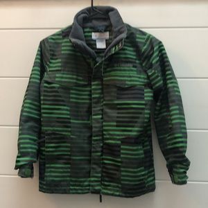 Columbia Boys Green Outershell Jacket Fall Winter Activewear Coat Size S Youth